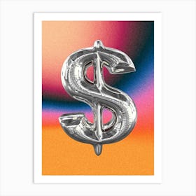 Chrome Dollar Sign Poster Art Print