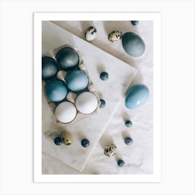 Blue And White Eggs Art Print