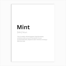 Mint Definition Meaning 1 Art Print