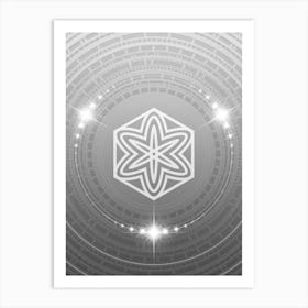 Geometric Glyph in White and Silver with Sparkle Array n.0337 Art Print