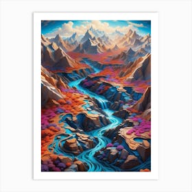 'River In The Mountains' Art Print