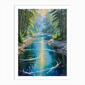 Sunrise Over The River Art Print