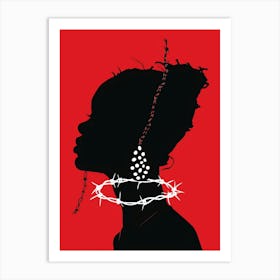 Woman With Barbed Wire Art Print