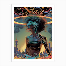 Cyberpunk, cool design, "Arrival" Art Print