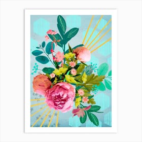 Bloom Blast Floral Collage Art Print