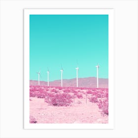 Windmills In The Pink Palm Springs Desert Art Print