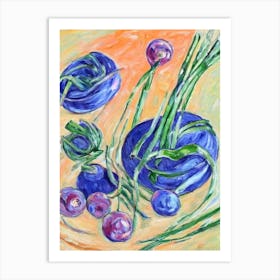 Scallions 2 Fauvist vegetable Art Print