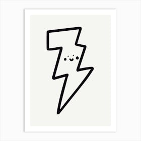 Lightning Bolt Cute Illustration Art Print