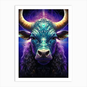 Bull Psychedelic Art Art Print