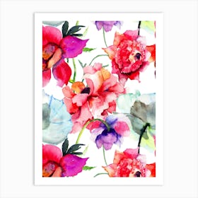 Watercolor Flowers Art Print