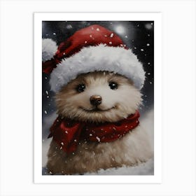 Santa Dog 2 Art Print