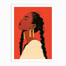 Black Girl With Earrings 1 Art Print