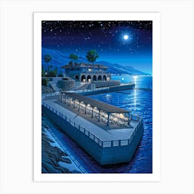 Night At The Pier Art Print