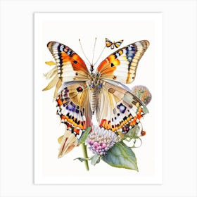 Painted Lady Butterfly Decoupage 1 Art Print