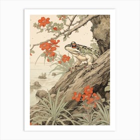 Resting Frog Japanese Style 2 Art Print