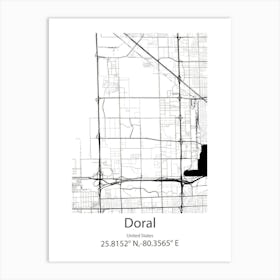 Doral,United States Minimalist Map Art Print