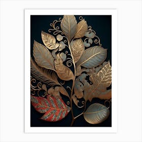 Gold Leaf 1 Art Print