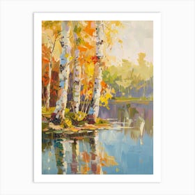 Birch Trees By The Lake 1 Art Print