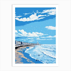 A Screen Print Of Brighton Beach East Sussex 2 Art Print