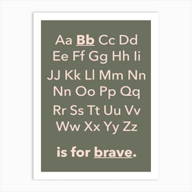 Abc Alphabet Brave Children's Sage Art Print