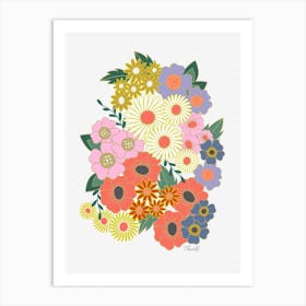 Vintage Wild Flower Power Art Print