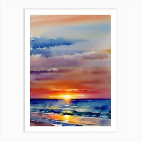 Watercolor Sunset 1 Art Print