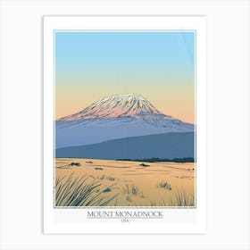 Mount Monadnock Usa Color Line Drawing 2 Poster Art Print