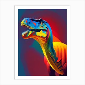 Allosaurus Primary Colours Dinosaur Art Print