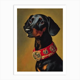 Dachshund 2 Renaissance Portrait Oil Painting Art Print