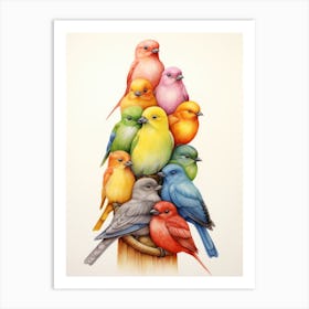 Colorful Birds 2 Art Print