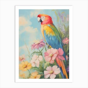 Parrot In Flowers Art Print