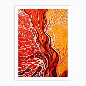 Red And Orange Abstract Painting Art Print