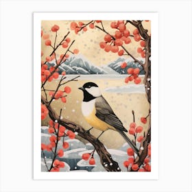 Bird Illustration Carolina Chickadee 2 Art Print