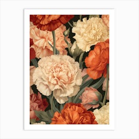 Carnations Seamless Pattern 1 Art Print