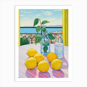 Amalfi Lemons Mediterranean View Art Print