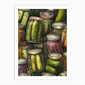 Pickles In Jars 3 Art Print