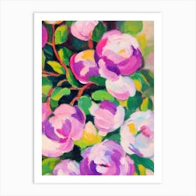 Magnolia Floral Print Abstract Block Colour 1 Flower Art Print
