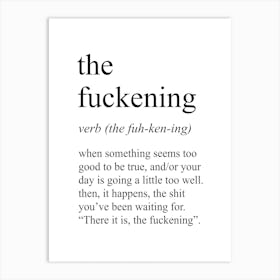 The Fuckening Definition Meaning Art Print