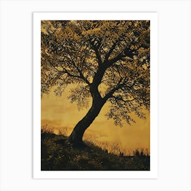 Lone Tree At Sunset 3 Art Print