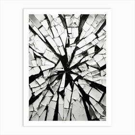Shattered Illusions Abstract Black And White 8 Art Print