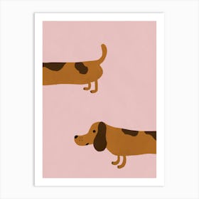 Wiener Dog Funny Dachshund Dog Art Print 1 Póster