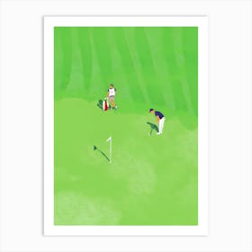 Golfer On The Green Art Print