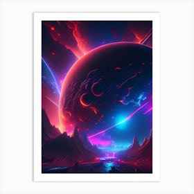 Universe Neon Nights Space Art Print