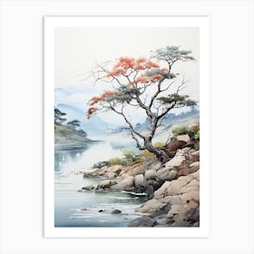 San In Coast In Tottori, Japanese Brush Painting, Ukiyo E, Minimal 3 Art Print