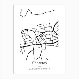 Canteras,Spain Minimalist Map Art Print