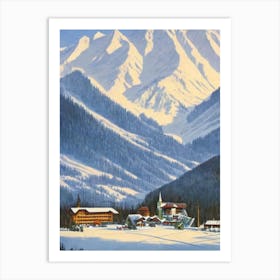 Kranjska Gora, Slovenia Ski Resort Vintage Landscape 2 Skiing Poster Art Print