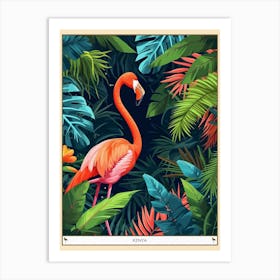 Greater Flamingo Kenya Tropical Illustration 6 Poster Art Print