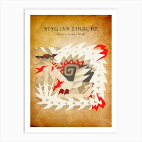 Stygian Zinogre Vintage Art Print