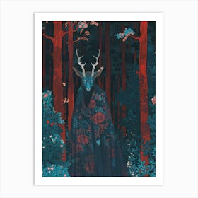 Deer In The Forest 12 Art Print