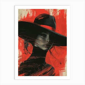 Woman In A Hat 15 Art Print